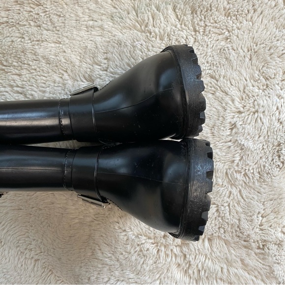 MICHAEL KORS WOMAN BIKER ANKLE RAINBOOT RUBBER DEVENPORT RAINBOOTIE Sz 6 - Picture 3 of 9